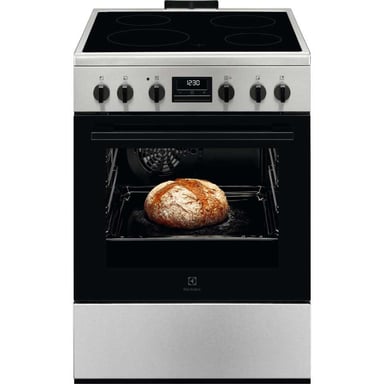 Cuisinière vitrocéramique Electrolux LKR664166X 60 cm 4 foyers Four chaleur tournante 58 L Inox