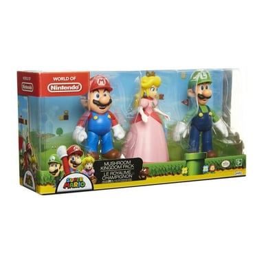 MARIO - Set de 3 figuras del Reino Champiñón - 10 cm - JAKKS - 491160