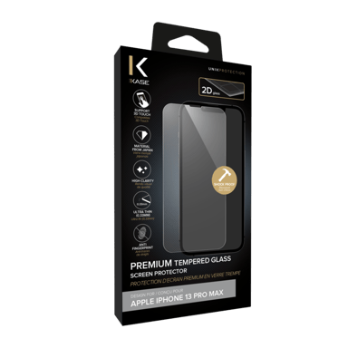 Protection d'écran premium en verre trempé Apple iPhone 13 Pro Max, transparent