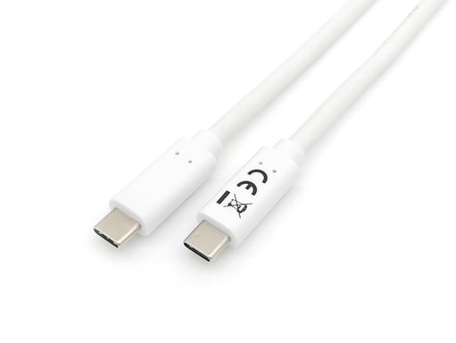 Equip 128362 Cable USB 3.2 Gen 1 C a C , M/M , 2,0m, PD 60W, 5Gbps, Blanco