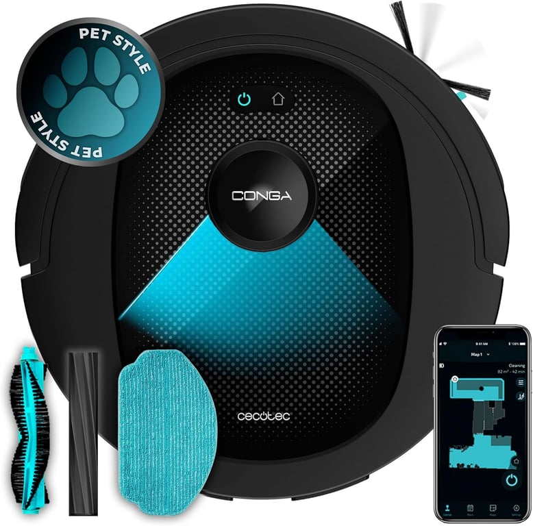 CECOTEC Robot aspirateur noir 7000?Pa Conga 8490 Ultra 