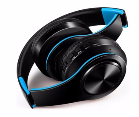 Casque Sans Fil Pliable pour Smartphone Bluetooth Boutons Reglable Son Universel (BLEU)