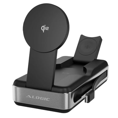 Powerbank 6-en-1 21000mAh Charge sans fil Qi2 Magsafe avec USB-C 100W Noir