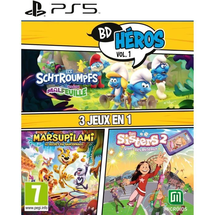 Pack Bd Heros Vol.1 : Les Schtroumpfs Mission Malfeuille Sisters 1 Marsupilami Jeu PS5 - vue 2