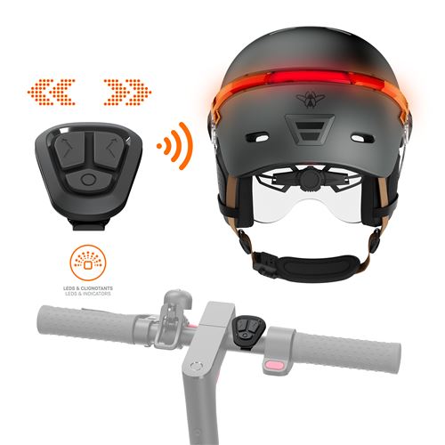 Casque vélo Casr LED avec Visière pour Vélo & Trottinette Glow Anthracite Mat Taille L - Neuf
