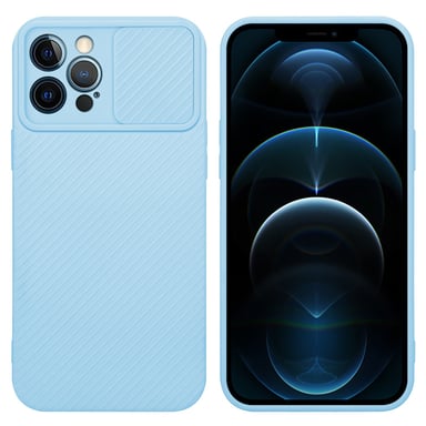 Coque pour Apple iPhone 12 PRO MAX en Bonbon Bleu Clair Housse de protection Étui en silicone TPU flexible et avec protection pour appareil photo