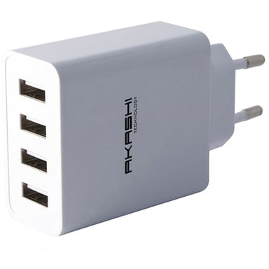 Cargador de red Akashi Turbo 4 USB 5A