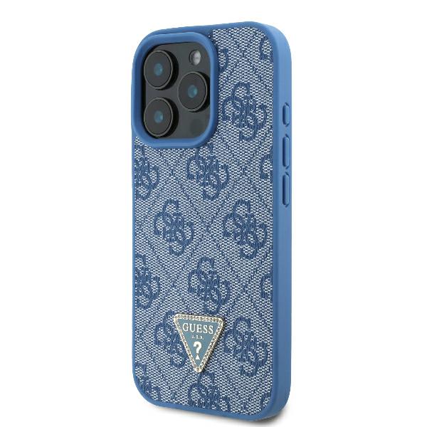 Guess Étui pour iPhone 16 Pro 6.3 étui rigide Leather Metal Logo Strass Crossbody