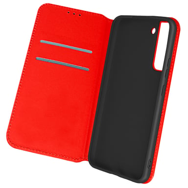 Funda Samsung Galaxy S22 Tarjetero Soporte Vídeo Rojo