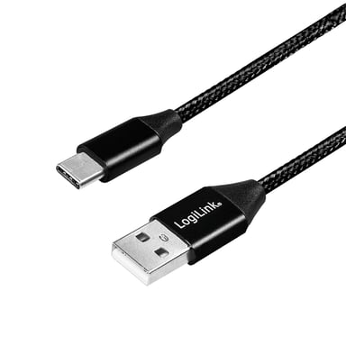 LogiLink CU0140 Cavo USB 2.0 1 m USB C USB A Nero