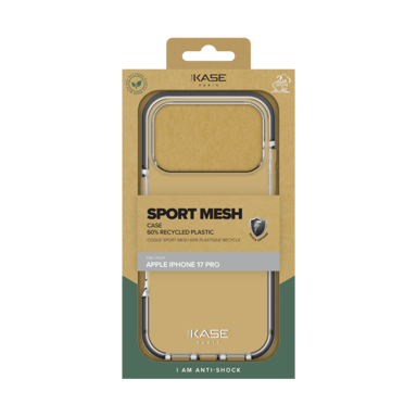 Custodia Sportiva in Rete di Plastica Riciclata per Apple iPhone 17 Pro, Nero