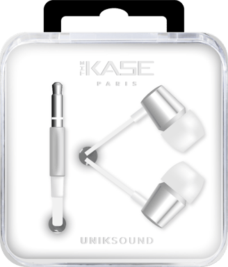 K Cuffie intrauricolari, argento metallizzato