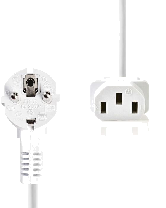 NEDIS Power Cable - Schuko Male Angled - IEC-320-C13 - 2.0 m - Blanc