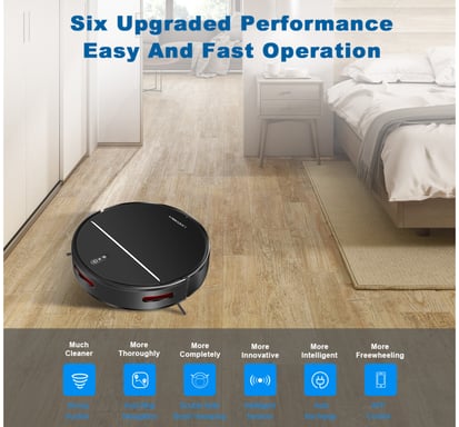 Liectroux M7S Pro robot aspirateur Sans sac Noir