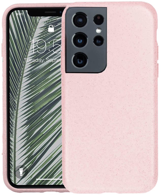 JAYM - Coque 100% Biodégradable Rose pour Samsung Galaxy S21 Ultra ? Écologique - Souple et résistan