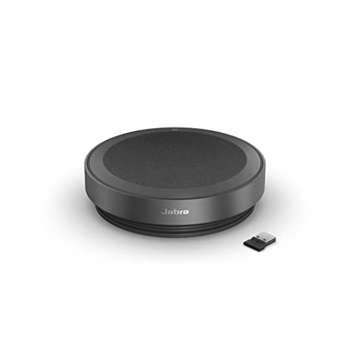 Jabra Speak2 75 Enceinte Bluetooth USB-A, 4 micros antibruit et Haut-Parleur 65 mm Pleine Gamme - Certifié MS Teams, Fonctionne avec d?Autres Plates-Formes - Gris foncé - Neuf