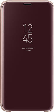 Folio pour Samsung Galaxy S9 + Clear View Cover avec fenêtre transparente Fonction Stand Or Samsung