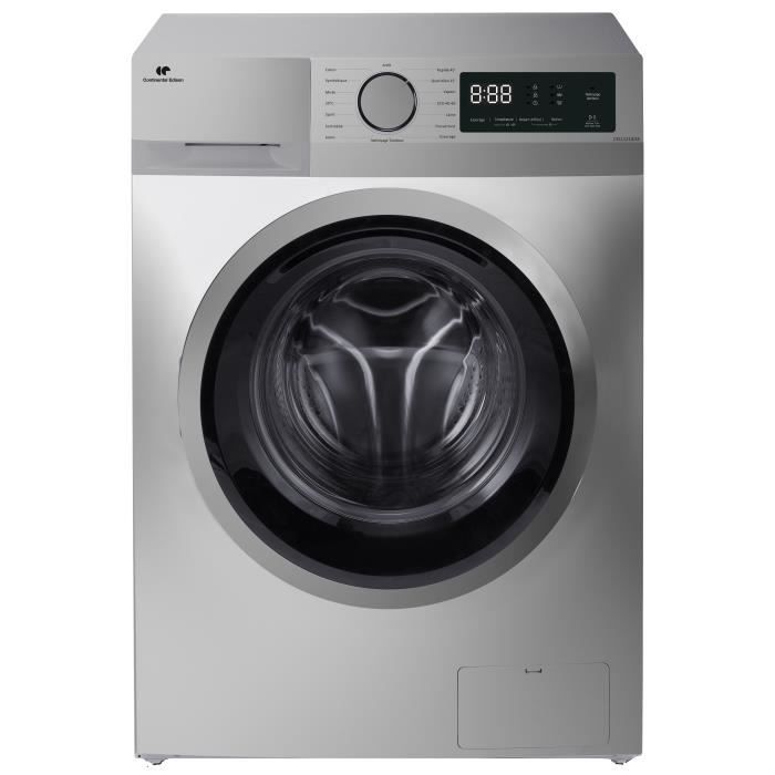 Lave-Linge Hublot Continental Edison Cell1214Iss -12Kg - Largeur 60 Cm - Classe A - 1400 Trs/Min - Moteur Induction - Silver - Excellent État