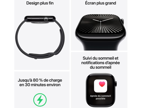 Apple Watch Series 10 (2024) GPS + Cellular, Boitier Titane Or de 46mm avec bracelet Milanais M/L, Titane Or - Neuf
