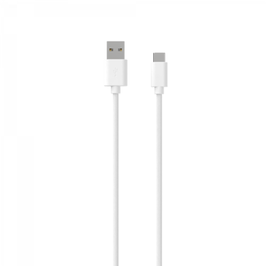 Pack cargador de red 1 USB 2,4A - 1,5 metros + cable USB a USB-C S - Colección POP - Blanco