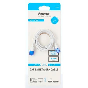 Cavo di rete Hama Flexi-Slim Bianco 1,5 m Cat6a U/UTP (UTP)