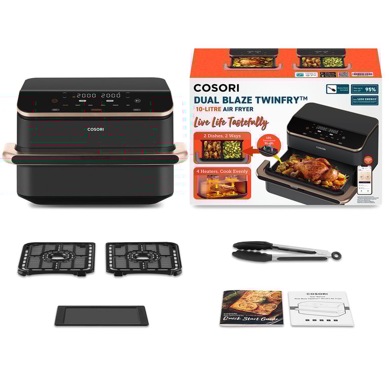 COSORI Friteuse sans huile double panier Dual Blaze Twinfry™ Chef Edition avec une capacité de Neuf - vue 3