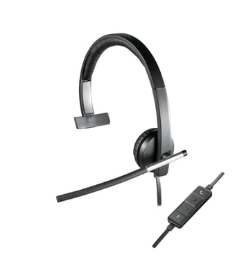 Logitech H650e Casque Avec fil Arceau Bureau/Centre d'appels USB Type-A Noir, Argent