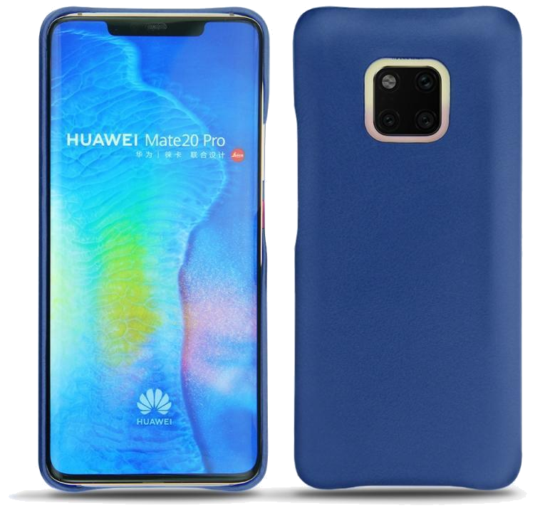 Coque cuir Huawei Mate 20 Pro - Coque arrièreBleu