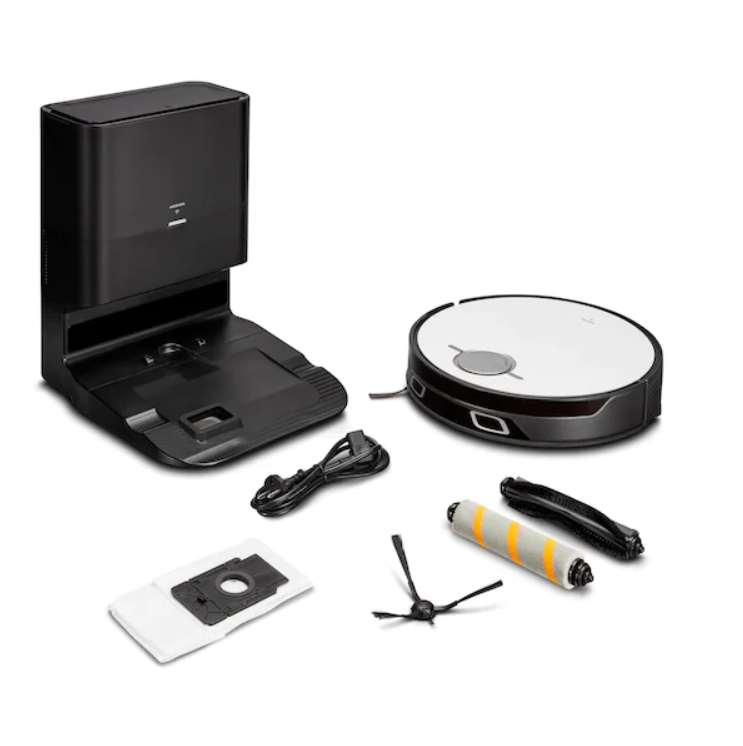 MEDION Robot hoover X50 SW - con stazione di aspirazione - funzione di spazzamento - navigazione laser - 8.000 Pa - Bianco