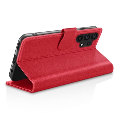 Étui Portefeuille pour Galaxy A32 4G avec Support et Languette Magnétique Rouge
