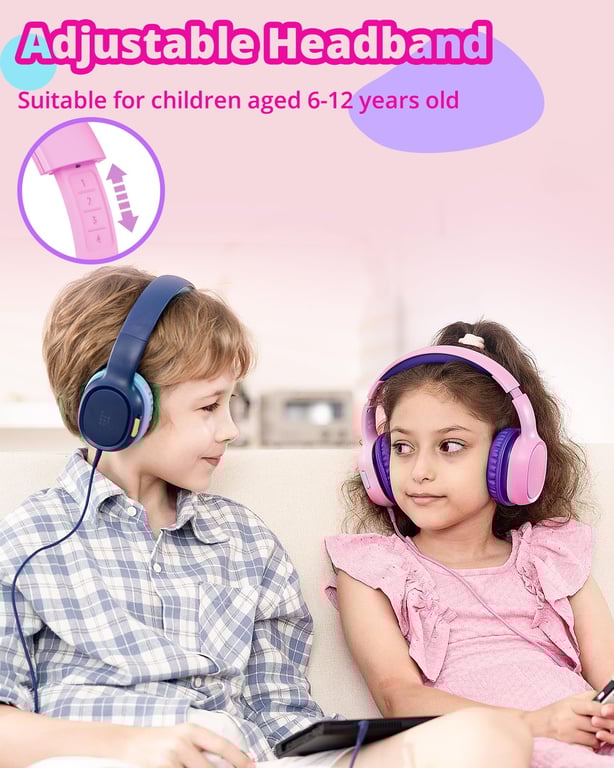 Tronsmart Casque Audio Enfant Casque Enfant Pliable Volume Sûr 8594 DB Casque Musique Enfant Haut Parleurs De 40 Mm Son Et Doux Bandeau Réglable pour 'Apprentissage Et Le Divertissement Neuf - vue 5