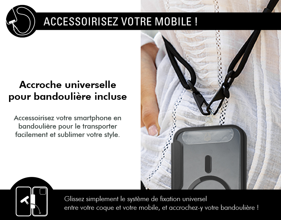 Etui Folio Renforcé iPhone 15 Pro Compatible MagSafe Noir - Garantie à vie Force Case