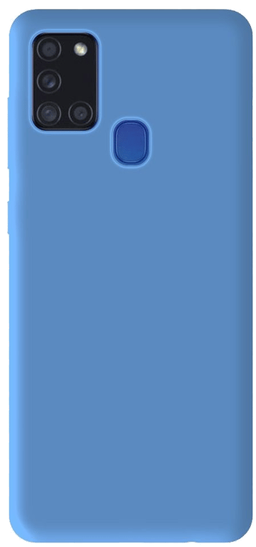 Coque silicone unie compatible Mat Bleu Samsung Galaxy A21S