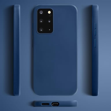Moozy Lifestyle. Coque en silicone pour Samsung S20 Plus, bleu nuit – Coque légère en silicone liquide avec finition mate et doublure en microfibre douce, coque en silicone de qualité supérieure