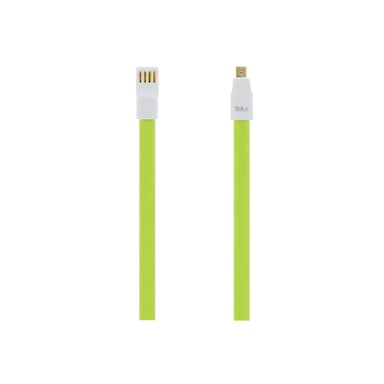 Cable de datos magnético Tellur, USB a micro USB, 1,2 m, verde