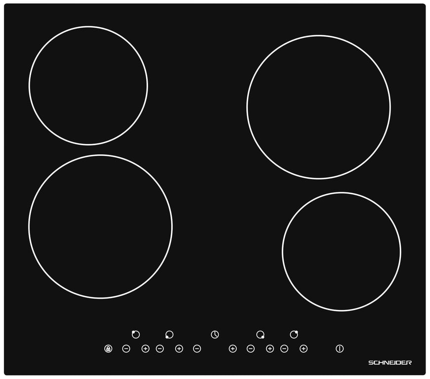 Schneider SCTV604S Table vitrocéramique 4 feux Neuf