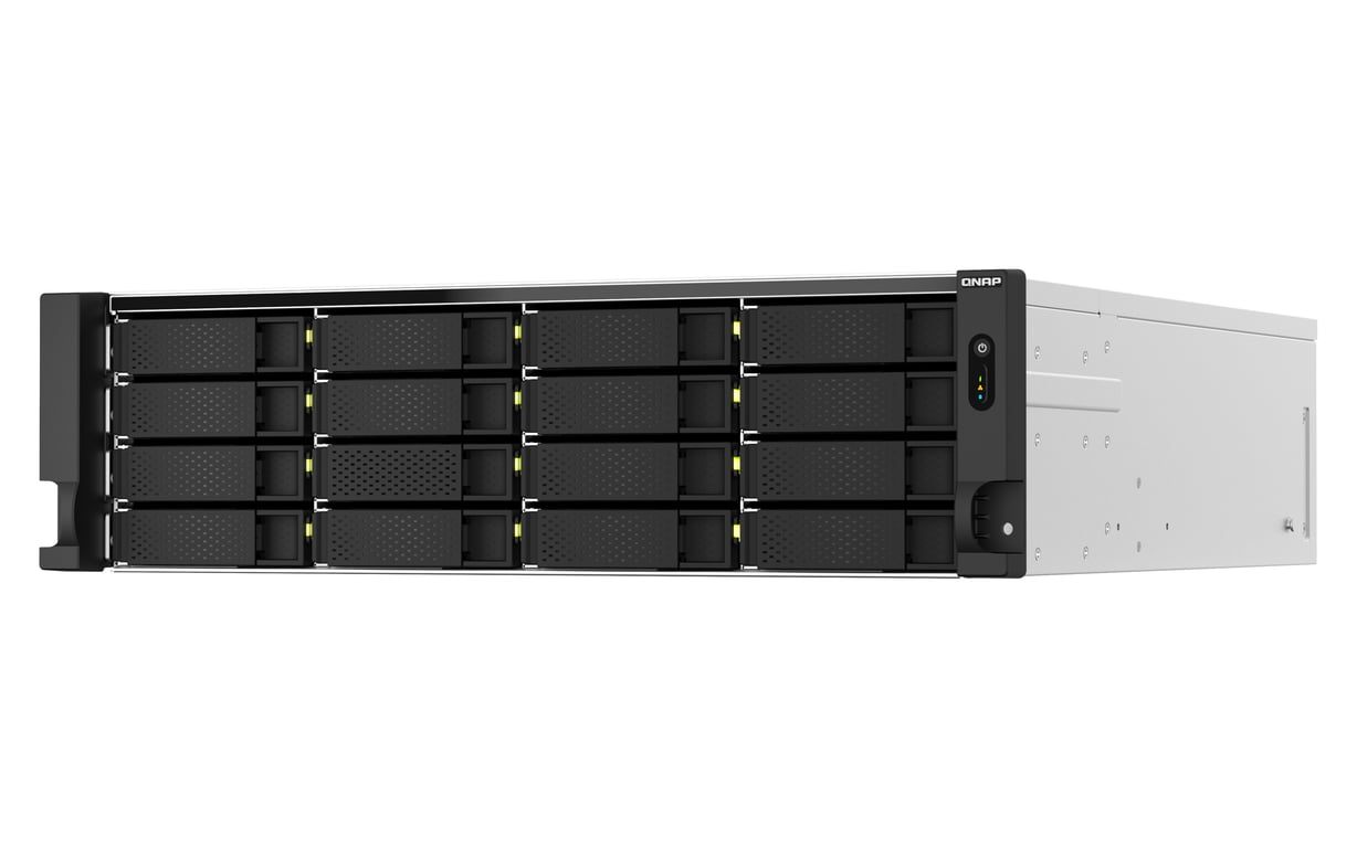 QNAP TS H2287XU RP Serveur NAS 22 Baies rack montable SATA 6Gb/ RAID 0 1 5 6 10 50 60 JBOD RAM 2.5 Gigabit Ethernet / 10 Gigabit Ethernet iSCSI support 3U - vue 3