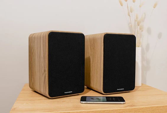 Thomson WS602DUO haut-parleur 1-voie Bois Avec fil 30 W - Neuf Noir - vue 2
