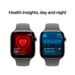 Apple Watch Series 10 (2024) GPS + Cellular, Boitier Titane Naturel de 46mm avec bracelet Caoutchouc S/M, Gris