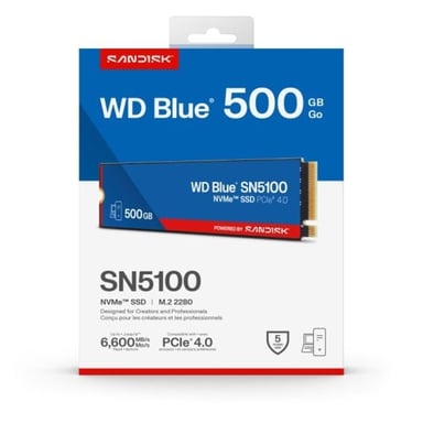 Western Digital WD Blue SN5100 500 Go M.2 PCI Express 4.0 NVMe QLC 3D NAND