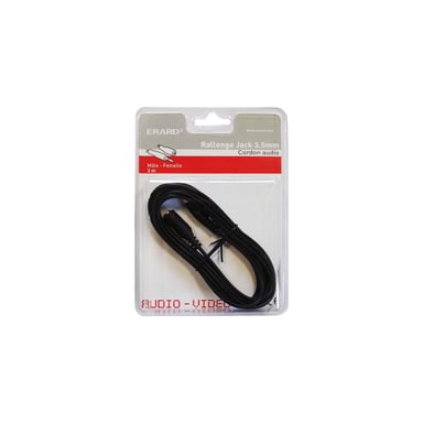 Câble d'extension audio jack 3,5 mm ERARD 1505 M/F 3 m Noir
