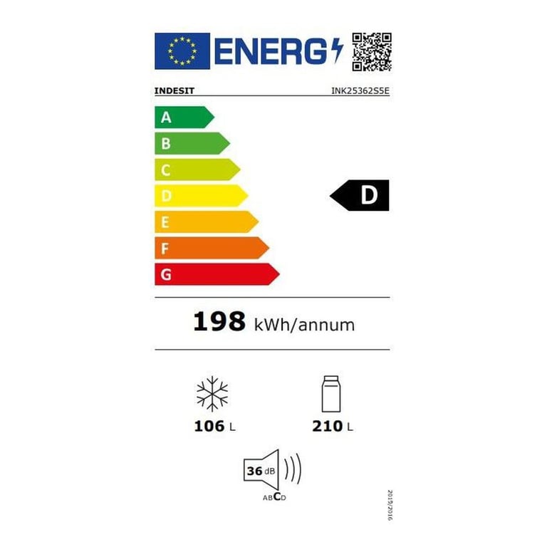 Réfrigérateur combiné congélateur INDESIT INK25362S5E 2 portes 315 186x60x66 cm - vue 4