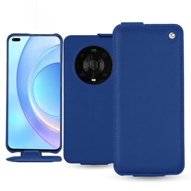 Housse cuir Honor Magic4 Pro -  - Bleu - Cuir lisse