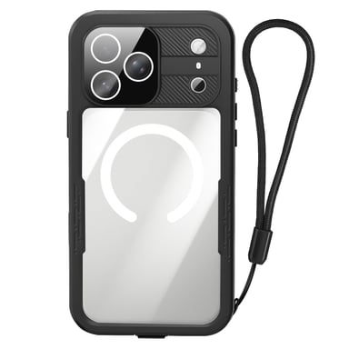 Coque MagSafe iPhone 17 Pro Max Modèle ShellBox Étanche IP68 avec Dragonne Noir