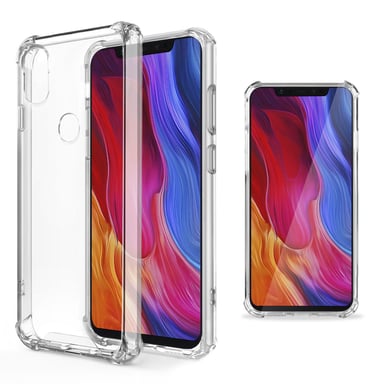 Moozy Coque en silicone anti-choc pour Xiaomi Mi 8 - Coque de téléphone transparente et transparente en TPU souple