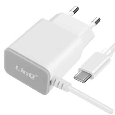 Chargeur Secteur USB-C 18W avec Câble intégré 1.2m Blanc