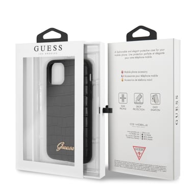 Funda Guess para iPhone 11 negra Colección Croco