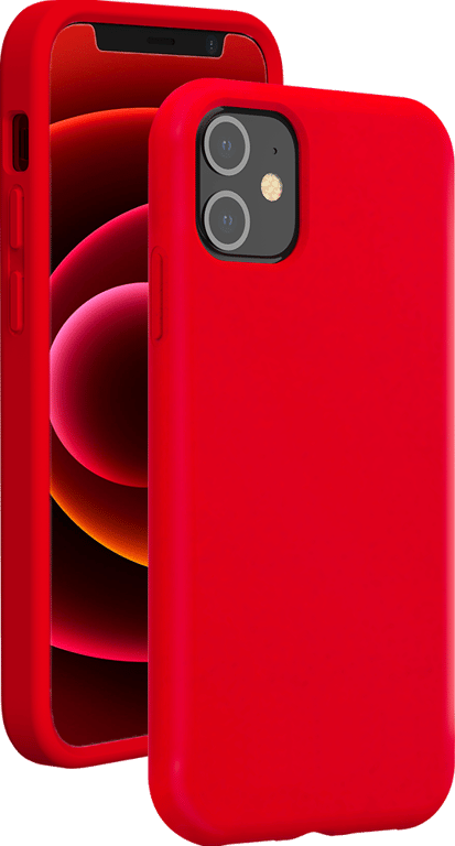 Coque Silicone SoftTouch Rouge pour iPhone 12 mini Bigben
