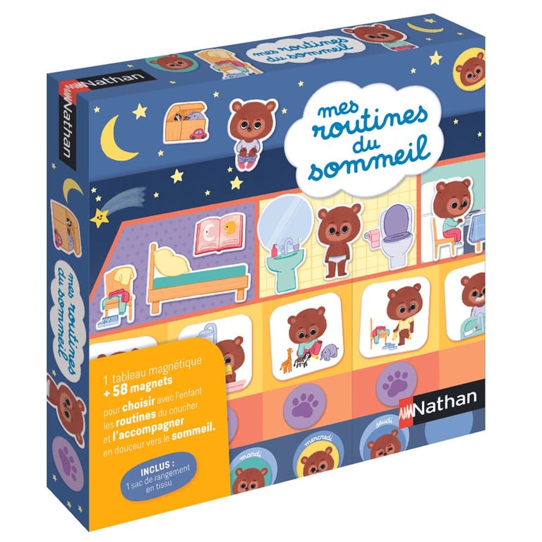 Jeu Éducatif Nathan Mes Routines du Sommeil – Tableau Magnétique, 58 Magnets Éducatifs, Dès 3 Ans - vue 2