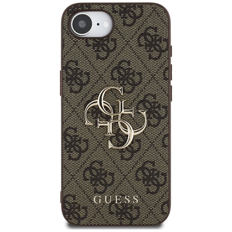 Guess Coque Hardcase 4G Big Logo pour iPhone 16e Marron - vue 3
